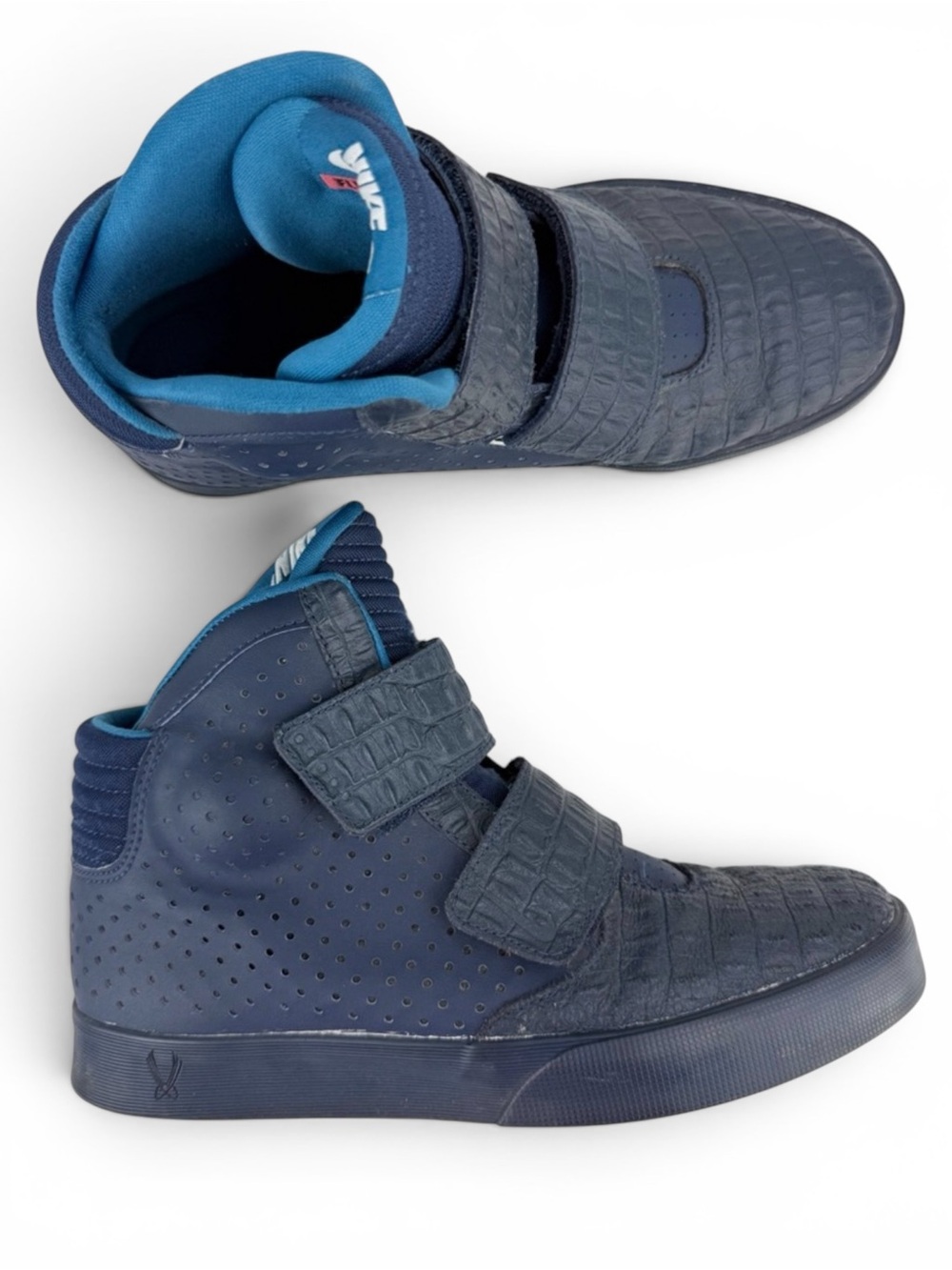 Nike Flystepper 2K3 Navy Blue Croc Embossed High Top Sneakers Men’s 8